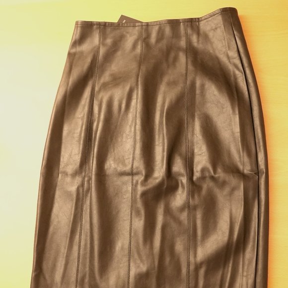 I've Got Priorities PU Midi Skirt - Black (New) - Picture 5 of 6